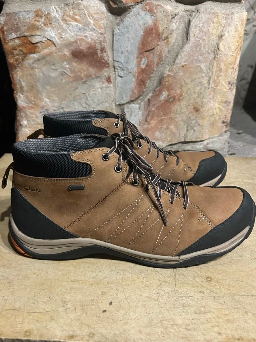 Clarks 1825 Muckers Waterproof Leather Hiking Boots Gore-Tex Brown Men 12M 26119